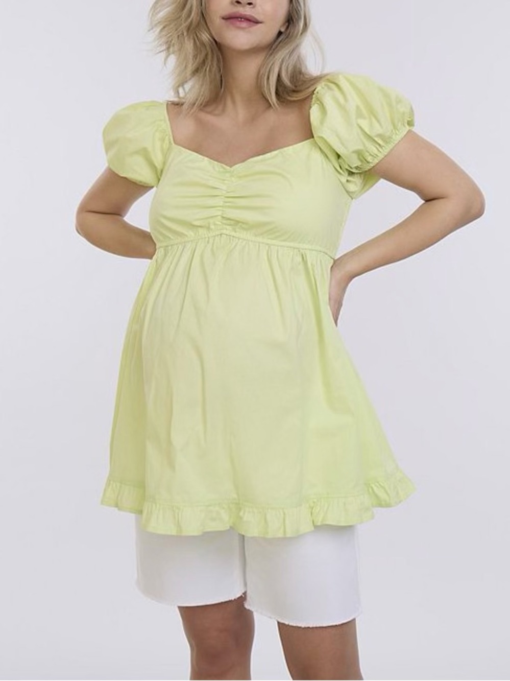 NWT - Puff Sleeve Babydoll Maternity Top.
